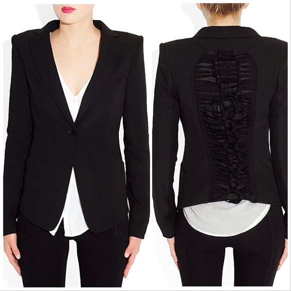 BCBGMaxAzria Jackets & Blazers - BCBGMAXAZRIA Patrick Black Blazer Cut Twist Back S